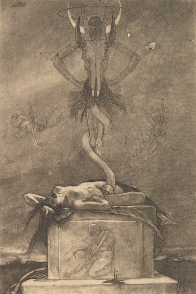 Il sacrificio, da I satanici, ca. 1882 da Félicien Rops