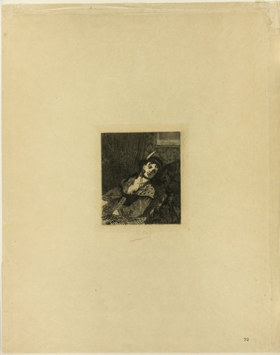 Donna con cappello scozzese da Félicien Rops