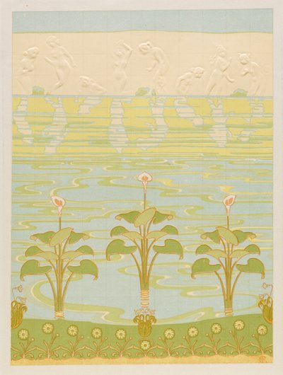Decorazione in piastrelle smaltate per bagno, 1898 da Félix Albert Anthyme Aubert