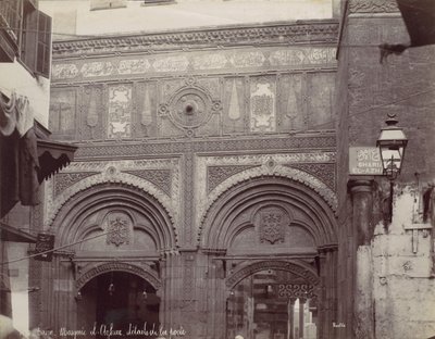Cairo. Moschea el-Arhar, dettagli della porta da Félix Bonfils