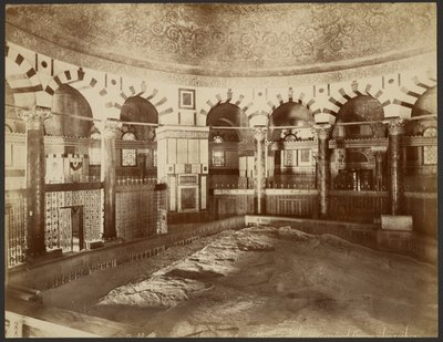 Interno, Cupola della Roccia, Gerusalemme da Félix Bonfils