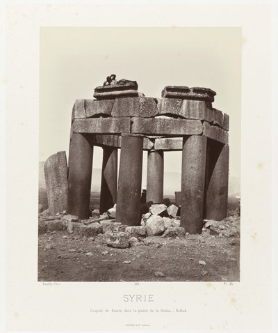Uomo sulla cupola di Douris, vicino a Baalbek (Architettura antica: Egitto, Grecia, Asia Minore) da Félix Bonfils