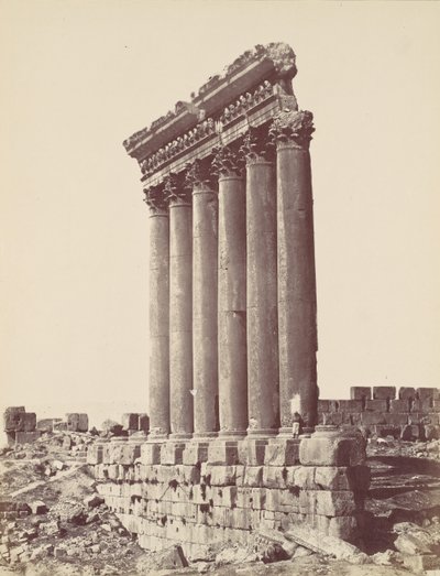 Il tempio del Sole a Baalbek, ca. 1870 da Félix Bonfils