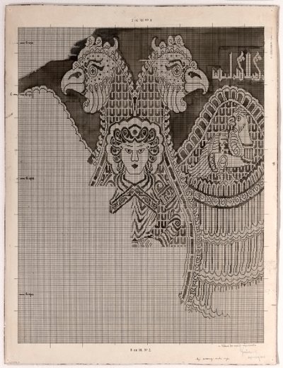 Disegno schematico di seta Buyid (1962.264) da Félix Guichert