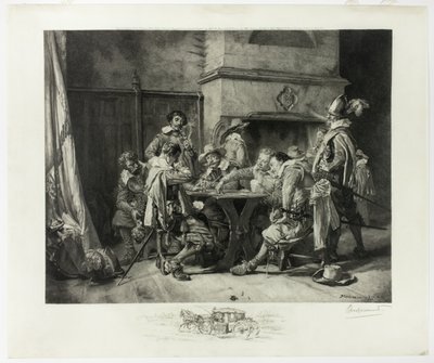Partie perdue (Carte da gioco dei soldati) da Félix Henri Bracquemond