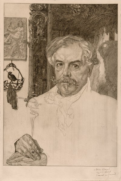 Ritratto di Edmond de Goncourt da Félix Henri Bracquemond