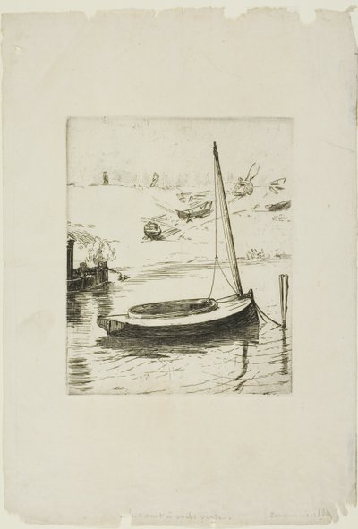 La barca a vela abbassata da Félix Henri Bracquemond