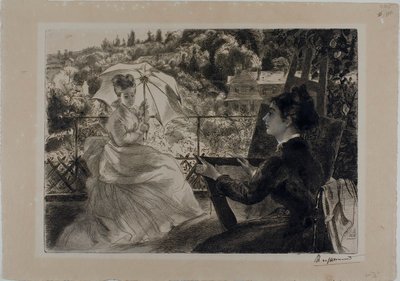 La terrazza di Villa Brancas da Félix Henri Bracquemond