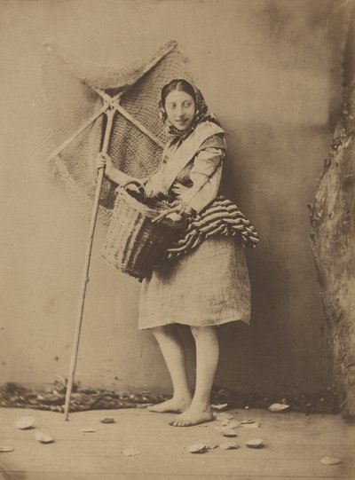 Una ragazza pescatrice di gamberi da Félix Jacques Antoine Moulin