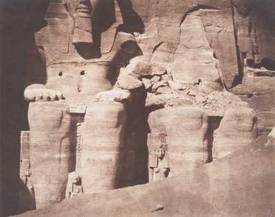 Abo-Sembil, Grand Spéos, Statues Colossales vues de Face Parte Inférieure, 1851-52 da Félix Teynard
