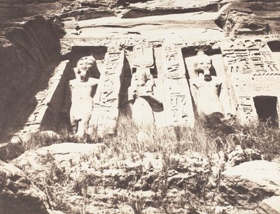 Abou-Sembil, Petit Spéos - Parte sinistra della facciata, 1851-52, stampato 1853-54 da Félix Teynard