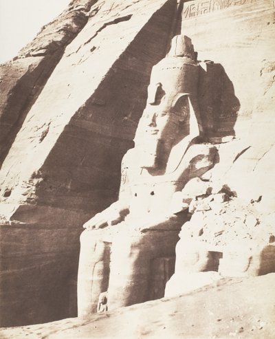 Abou Sembil, Grand Spéos - Statue colossali, viste di tre quarti, 1851-52, stampato 1853-54 da Félix Teynard