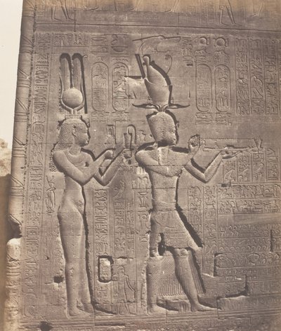 Dendérah Tentyris, Tempio di Athôr - Faccia Posteriore - Cleopatra, 1851-52 da Félix Teynard