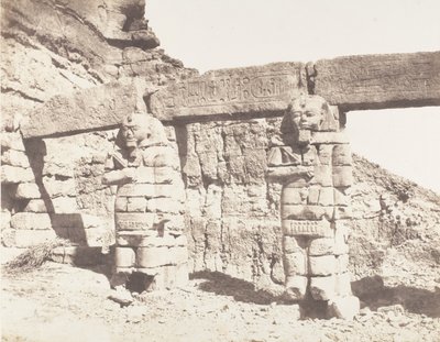 Djerf-Hocein Tutzis, Hemi-Spéos, Colossi della parte esterna, 1851-52, stampato 1853-54 da Félix Teynard