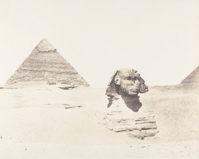 Djizeh Necropoli di Menfi, Sfinge e Piramidi, 1851-52, stampato 1853-54 da Félix Teynard