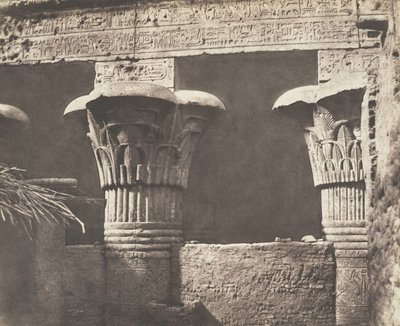Esneh Latopolis, Costruzione Ensablée - Architrave, Fusti e Capitelli, 1851-52 da Félix Teynard