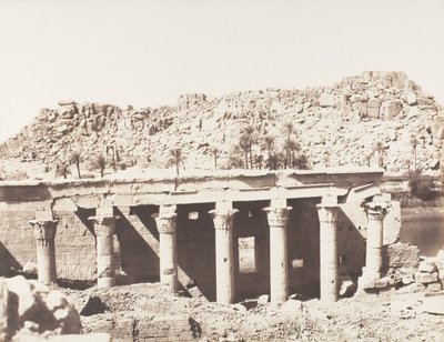 Ile de Fileh Philæ, Colonnato Occidentale - Rovine Viste dal Punto L da Félix Teynard