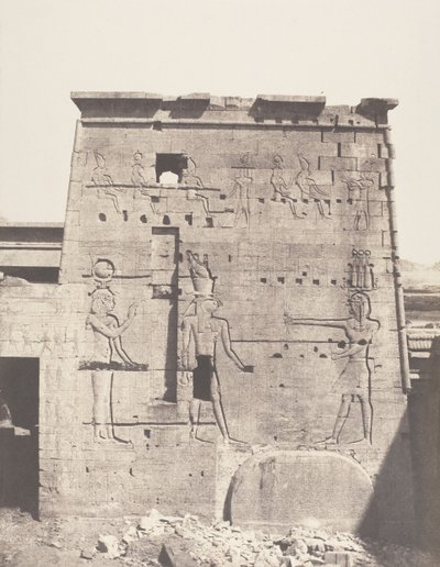 Ile de Fileh Philæ, Deuxième Pylône - Partie Orientale Vue de la Pla... da Félix Teynard