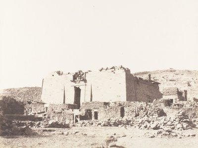 Kalabcheh Talmis, Rovine del tempio - Facciata e Muro di Recinzione da Félix Teynard