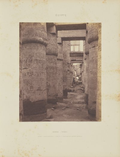 Karnak (Tebe). Palazzo - Sala ipostila - Vista trasversale dal punto K da Félix Teynard