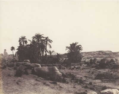 Karnak Tebe, Avenue de Sphinx - Vue Générale Prise du Point G, 1851-52, stampato 1853-54 da Félix Teynard