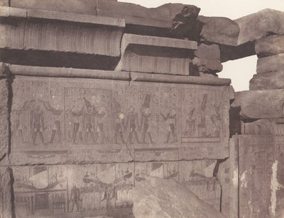 Karnak Tebe, Palazzo - Costruzione in granito - Decorazione scolpita..., 1851-52, stampato 1853-54 da Félix Teynard