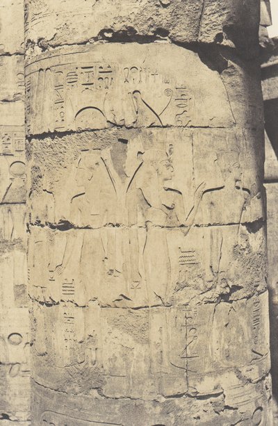 Karnak Tebe, Palazzo - Sala Ipostila - Colonnato Centrale - Decor... da Félix Teynard
