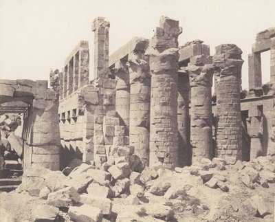 Karnak Tebe, Palazzo - Sala Ipostila - Vista Generale dal Punto Q da Félix Teynard