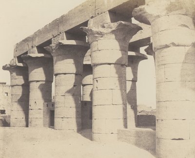 Louksor Tebe. Costruzione Centrale - Grande Colonnata da Félix Teynard