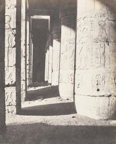 Médinet-Abou Tebe, Costruzioni Posteriori - Secondo Cortile, 1851-52, stampato 1853-54 da Félix Teynard