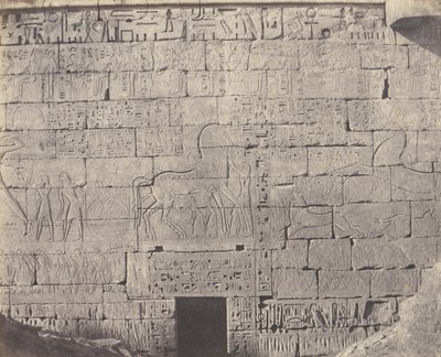 Médinet-Abou Thèbes, Constructions Postérieures - Fragment de Sculpt..., 1851-52, stampato 1853-54 da Félix Teynard