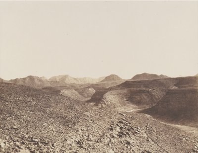 Nubia, dintorni di Ibrim, catena araba - Vista di un burrone, 1851-52 da Félix Teynard
