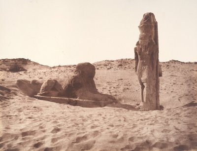 Séboûah, Tempio, Colosso e Sfinge della parte sinistra del viale, 1851-52 da Félix Teynard