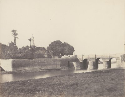 Syout, ponte sul grande canale, 1851-52, stampato 1853-54 da Félix Teynard