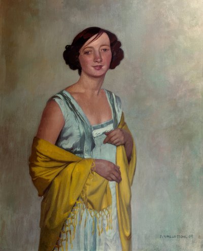 Ritratto di signora con sciarpa gialla da Félix Vallotton