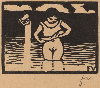 Ragazza che solleva la camicia da Félix Vallotton