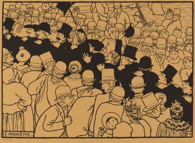 Le Monôme che sfila per le strade in fila indiana da Félix Vallotton