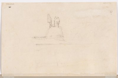 Schizzo per padiglione vicino a una moschea, 1800s da Félix Ziem