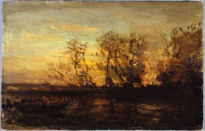Tramonto, tra il 1850 e il 1860 da Félix Ziem