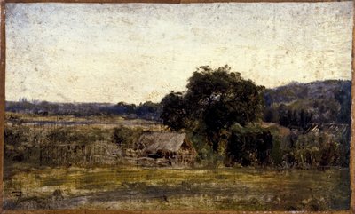 Cottage con tetto di paglia, tra il 1850 e il 1860 da Félix Ziem