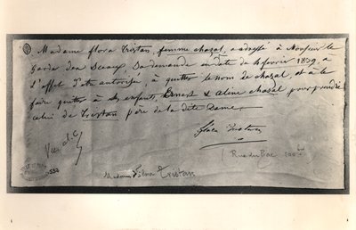 Lettera autografa di Flora Tristan al Ministro della Giustizia francese, chiedendo il divorzio, 4 febbraio 1839 da Flora Tristan