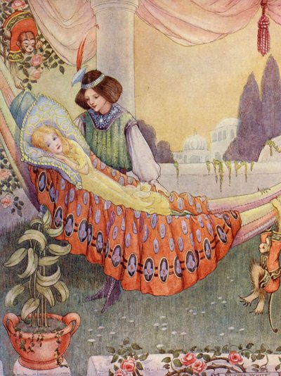 La principessa mise le fanciulle nelle amache da Flora White