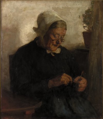 Vecchia donna che fa la maglia da Florence Engelbach