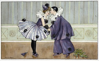Pierrot e Colombina - dis. di Florence Hardy, inizi XX secolo da Florence Hardy