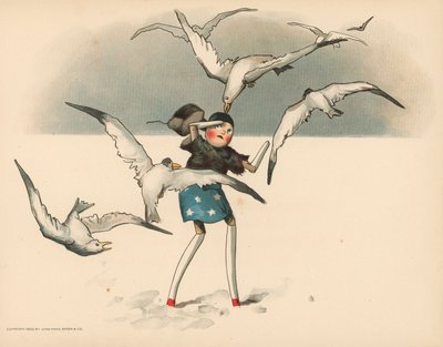 Illustrazione per Le avventure polari di Golliwogg da Florence K. Upton