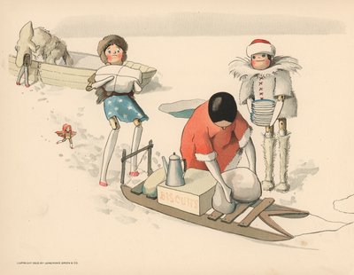 Illustrazione per Le avventure polari di Golliwogg da Florence K. Upton