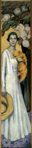 Ritratto di Emily MacFadden con il suo gatto da Florence Lundborg