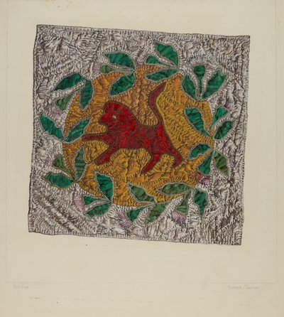 Blocco trapunta "Leone rosso" da Florence Truelson