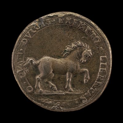 Cavallo che scalcia la terra, c.1545 (fusione in argento non sterling) (retro di 6240388) da Florentine School