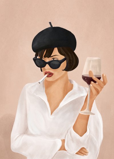 Una donna elegante in smoking da Flow Line